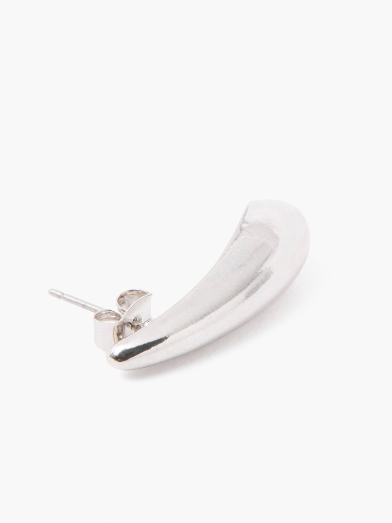 French Connection Sculptural Long Teardrop Earrings Rhodium