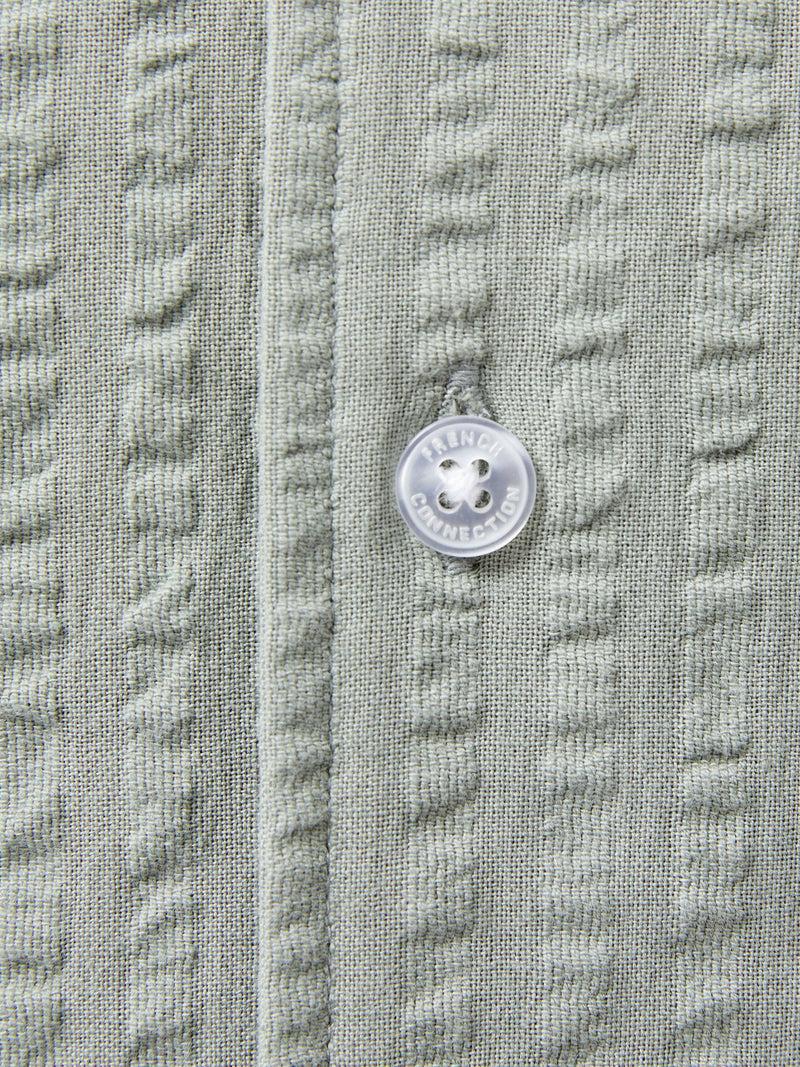 French Connection Seersucker Short Sleeve Shirt Sage Green