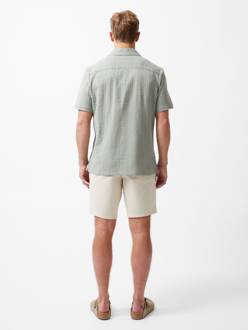 French Connection Seersucker Short Sleeve Shirt Sage Green