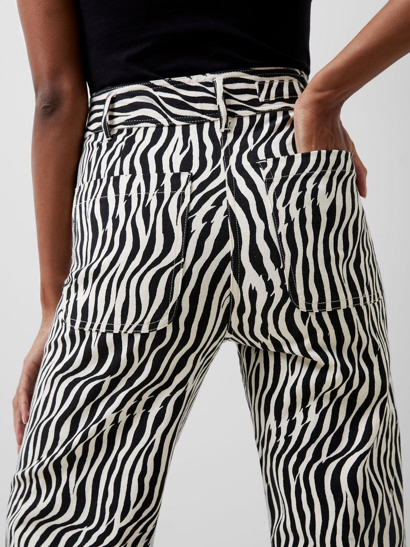 French Connection Seine Atena Twill Trousers Blackout Multi