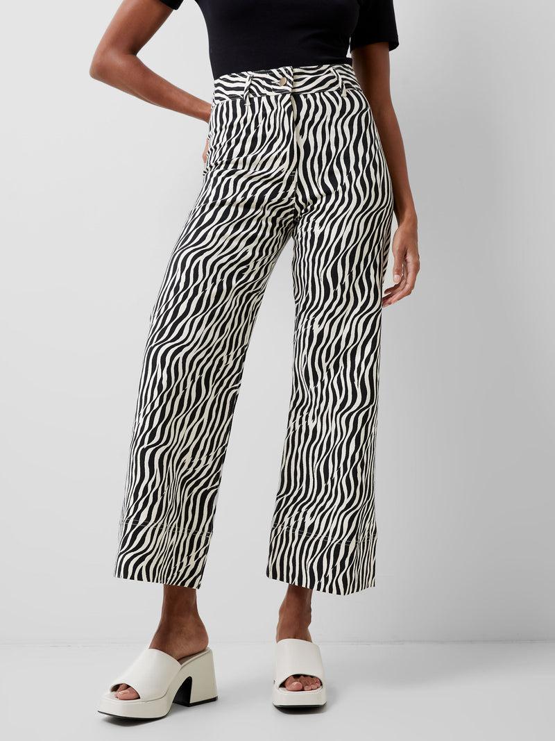 French Connection Seine Atena Twill Trousers Blackout Multi