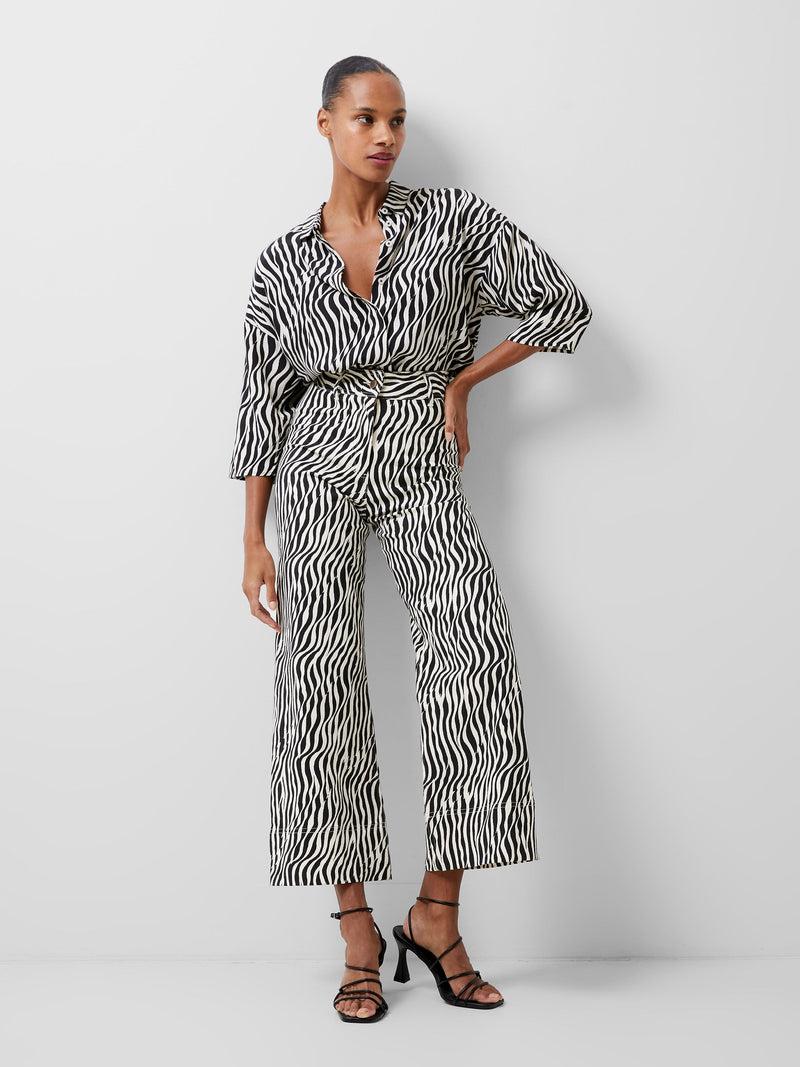 french connection Seine Atena Twill Trousers Blackout Multi