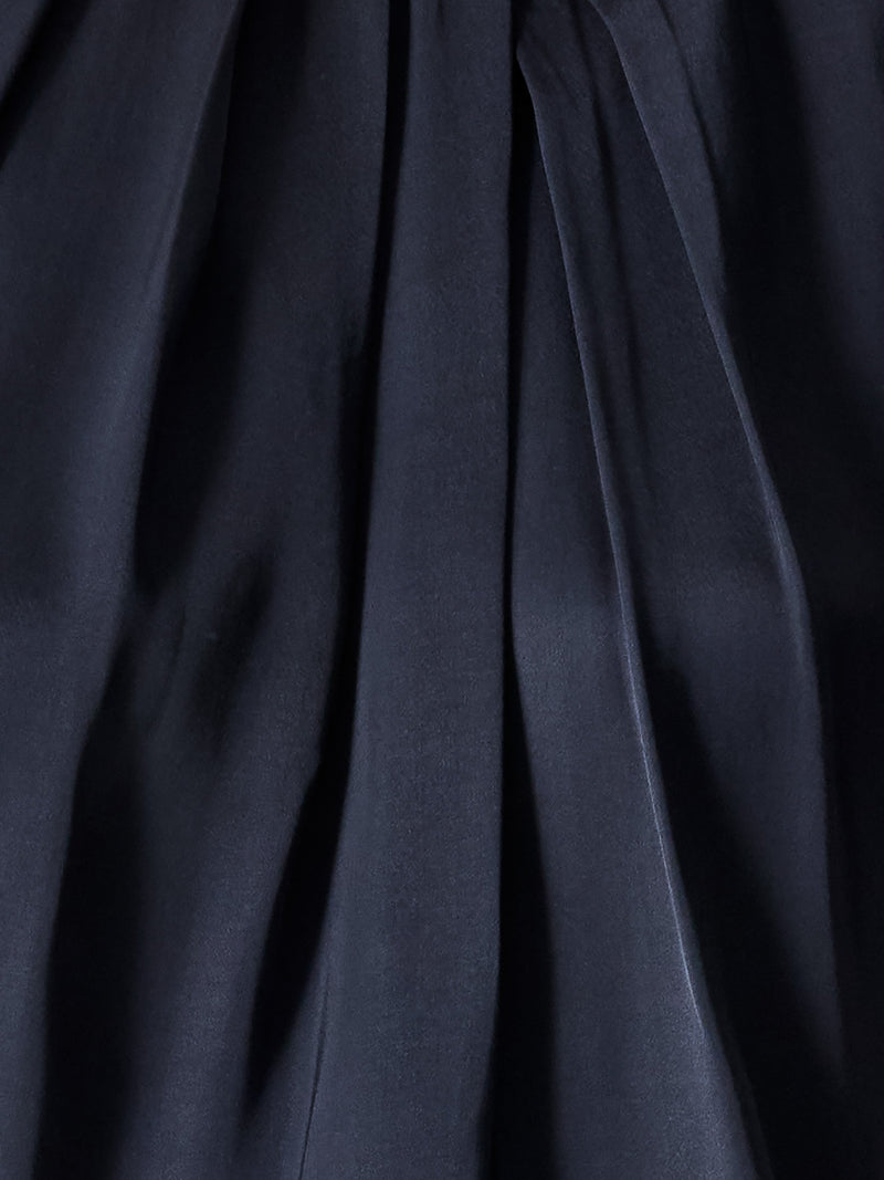 French Connection Sera Eco Satin Pleated Sleeveless Blouse Navy