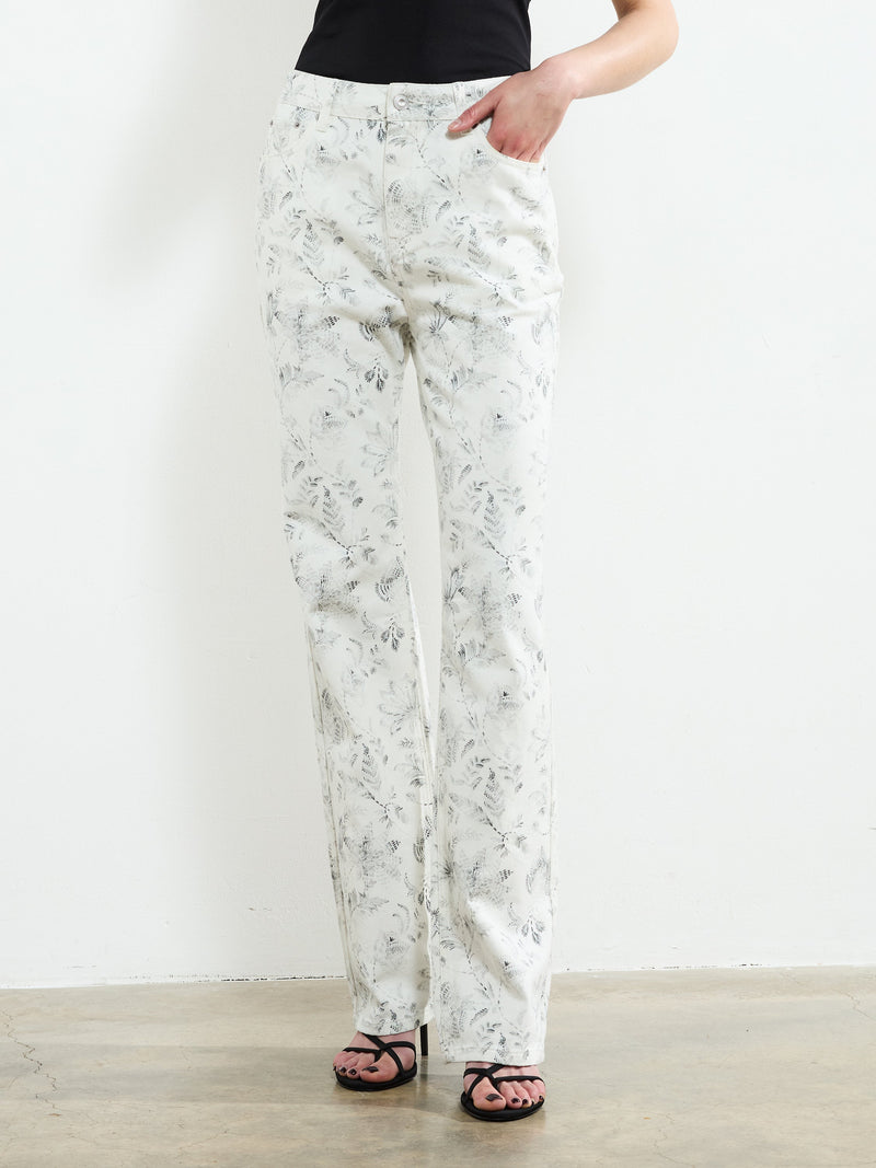 French Connection Serenity Denim Straight Leg Jeans White/Grey