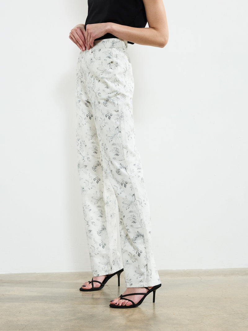 French Connection Serenity Denim Straight Leg Jeans White/Grey