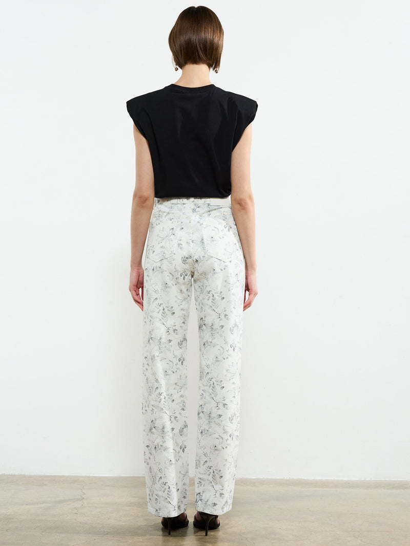 French Connection Serenity Denim Straight Leg Jeans White/Grey