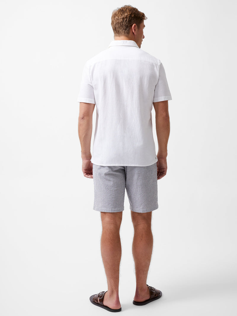 French Connection Short Sleeve Linen Blend Shirt White