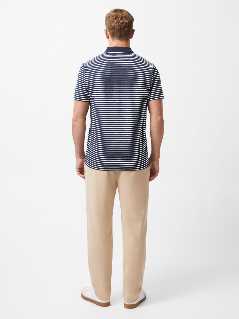 French Connection Short Sleeve Regular Stripe Polo Navy/Ecru