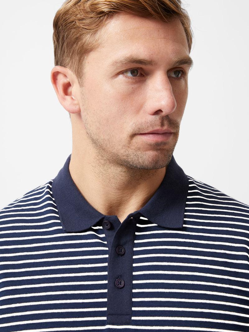 French Connection Short Sleeve Regular Stripe Polo Navy/Ecru