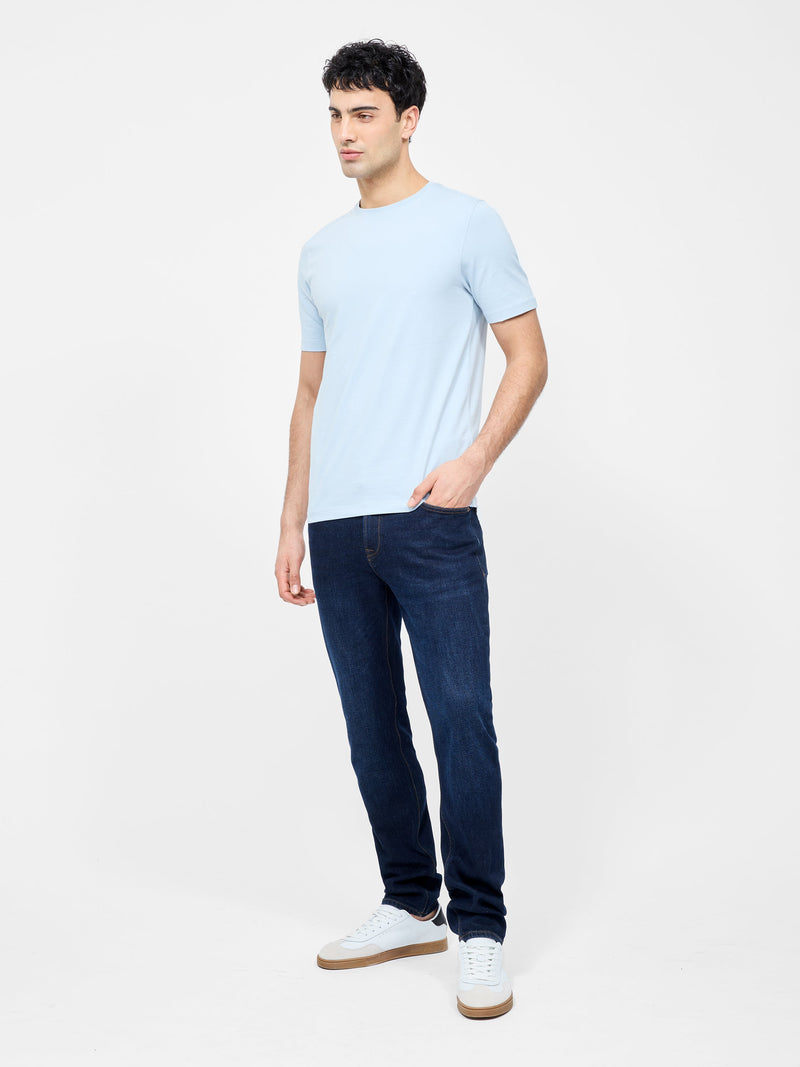 French Connection Short Sleeve Stretch T-Shirt Sky Blue