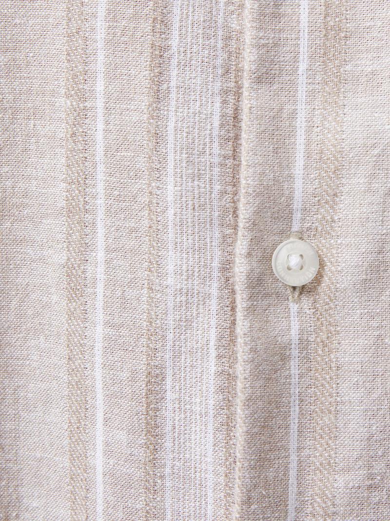French Connection Short Sleeve Stripe Pocket Shirt Sand Stripe
