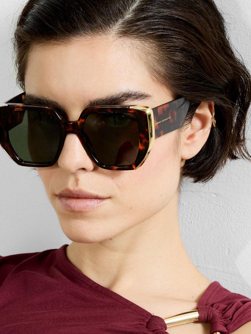 French Connection Sia Jersey Asymmetric Neck Midi Dress Summer Burgundy