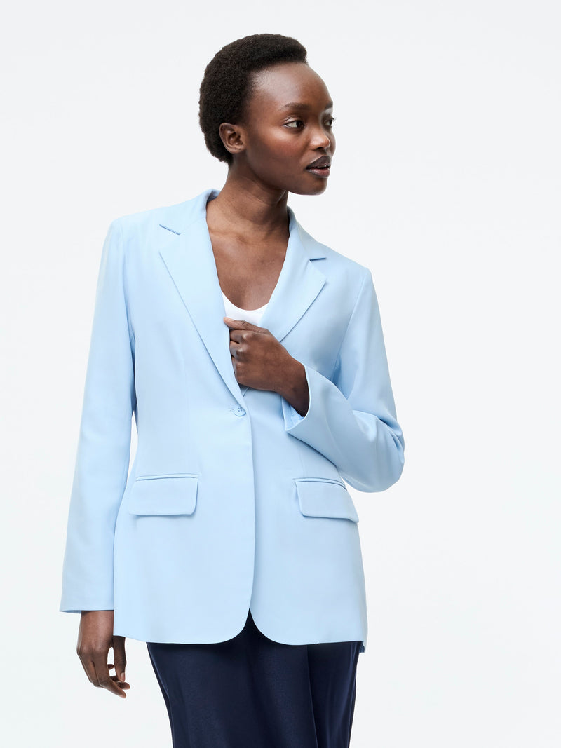 french connection Sleek Tailored Single Breasted Blazer Cashmere Blue