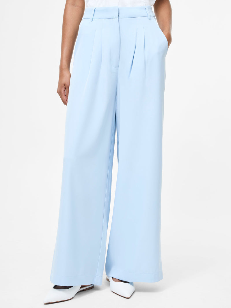 French Connection Sleek Tailored Wide Leg Suit Trousers Cashmere Blue