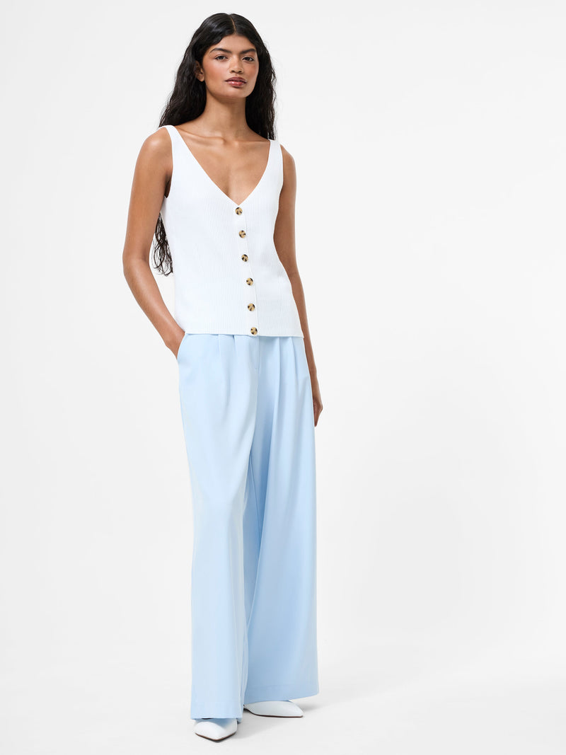 french connection Sleek Tailored Wide Leg Suit Trousers Cashmere Blue