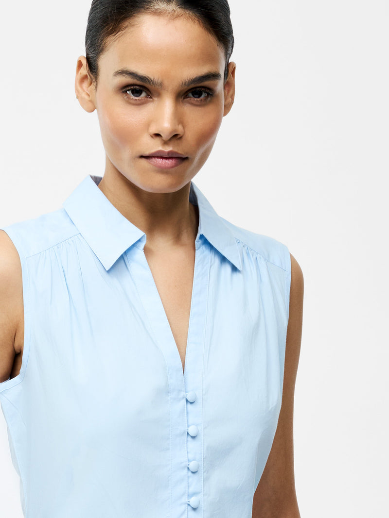 French Connection Sleeveless Smock Dress Cashmere Blue