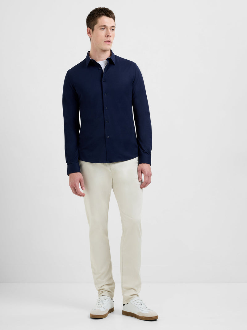 French Connection Slim Fit Contrast Detail Long Sleeve Shirt Navy