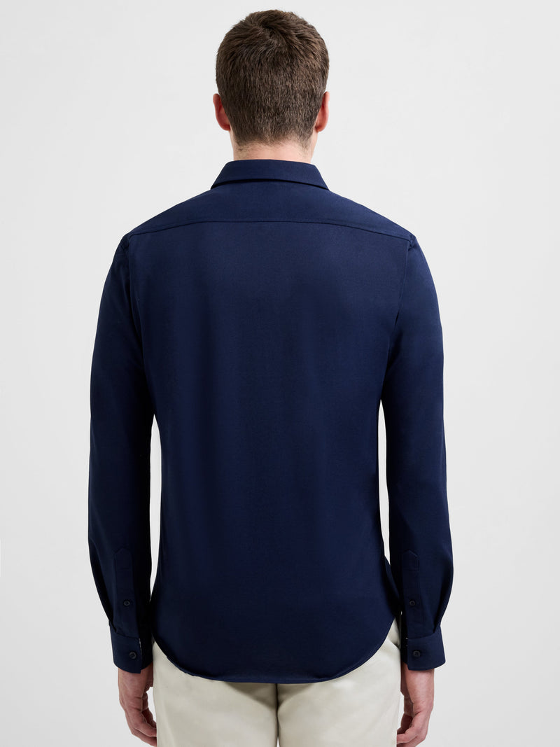 French Connection Slim Fit Contrast Detail Long Sleeve Shirt Navy