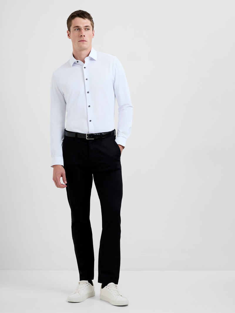 French Connection Slim Fit Contrast Detail Long Sleeve Shirt White