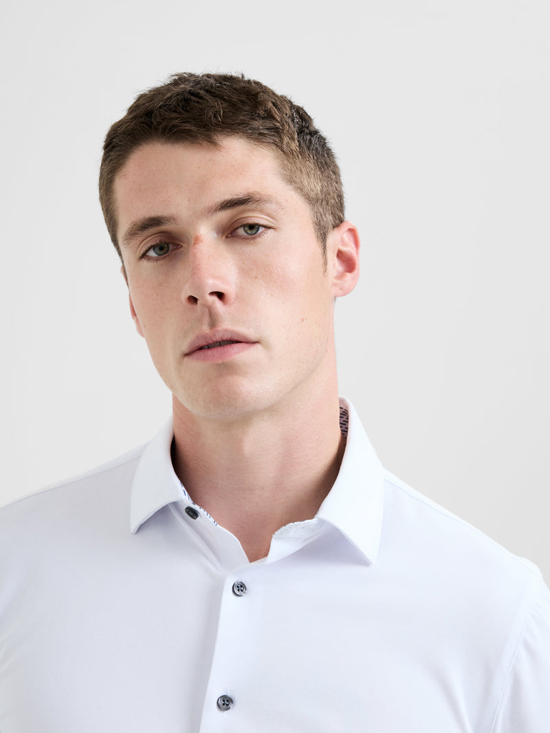 French Connection Slim Fit Contrast Detail Long Sleeve Shirt White