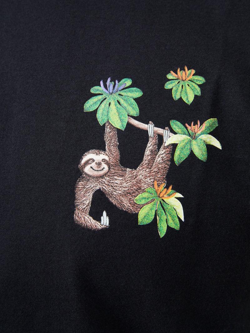 French Connection Sloth Organic Graphic T-Shirt Black