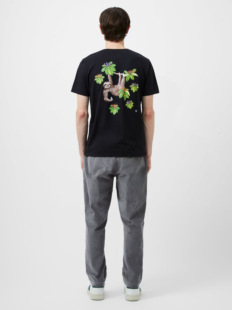 French Connection Sloth Organic Graphic T-Shirt Black