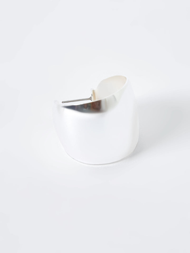 French Connection Small Chunky Hoop Earrings Silver