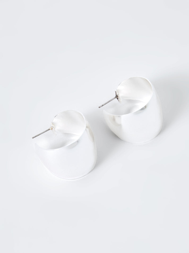 french connection Small Chunky Hoop Earrings Silver