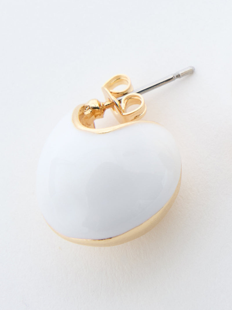 French Connection Small Two Tone Teardrop Earrings White/Gold