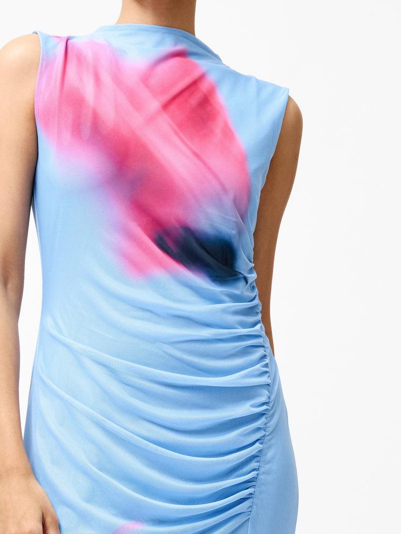 French Connection Smokey Placement Sleeveless Floral Maxi Dress Light Blue Multi