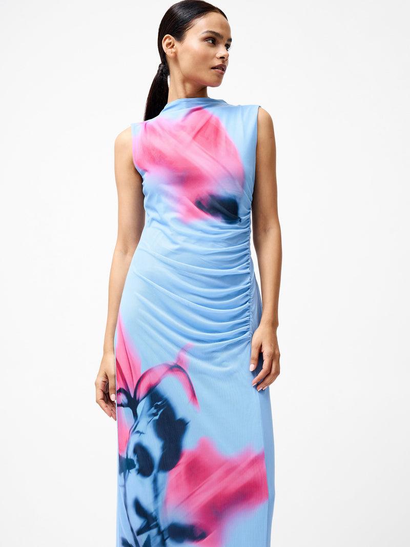 french connection Smokey Placement Sleeveless Floral Maxi Dress Light Blue Multi