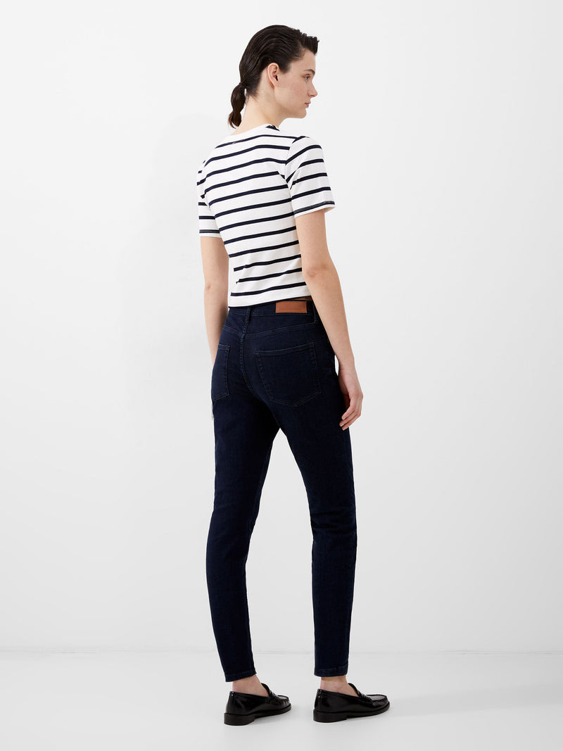 French Connection Soft Stretch Denim High Rise Skinny Jeans 30 Inch Dark Wash