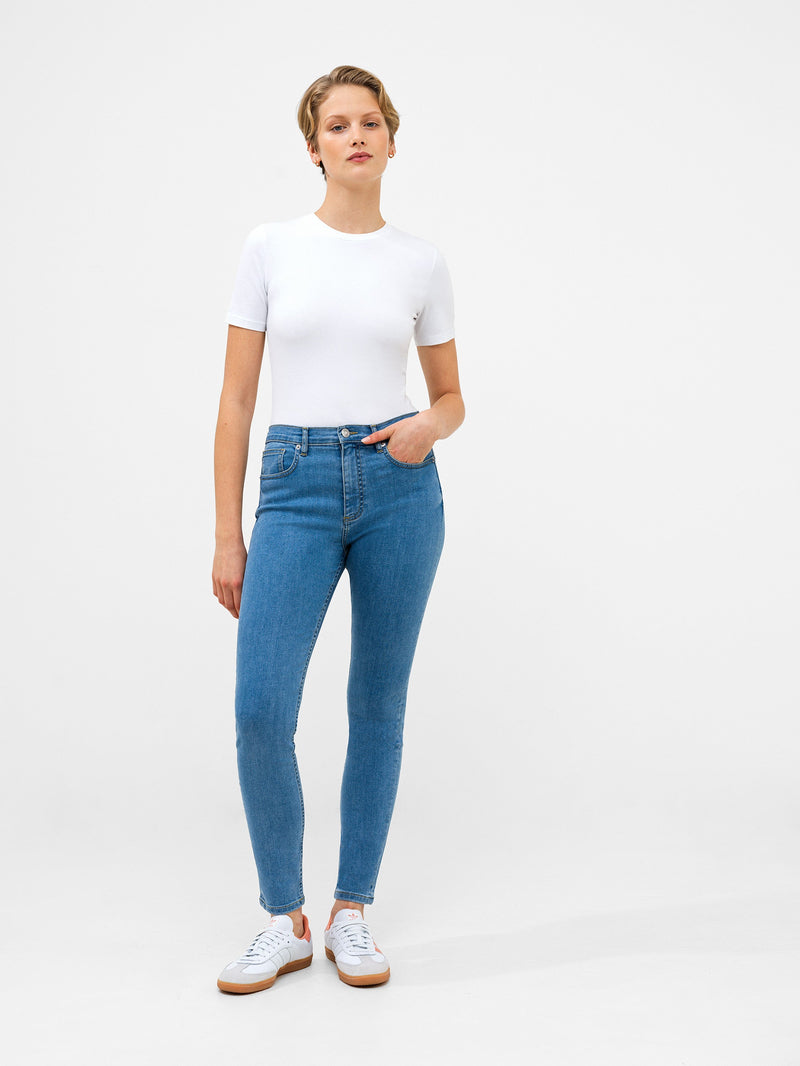 French Connection Soft Stretch Denim High Rise Skinny Jeans 30 Inch Light Wash