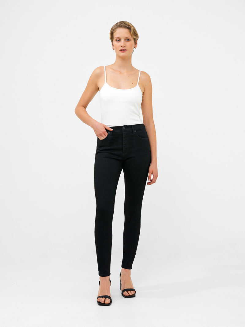 French Connection Soft Stretch Denim High Rise Skinny Jeans 30 Inch Black