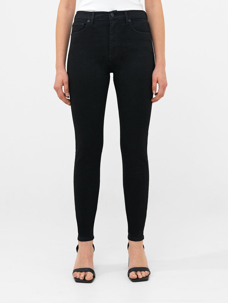 french connection Soft Stretch Denim High Rise Skinny Jeans 30 Inch Black