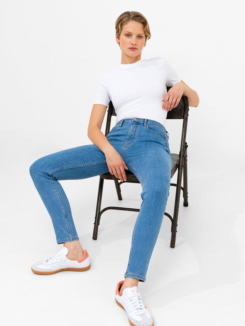 French Connection Soft Stretch Denim High Rise Skinny Jeans 30 Inch Light Wash