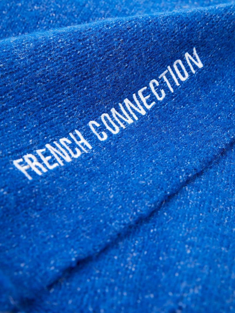 French Connection Soft Touch Recycled Knit Scarf Colbalt Blue