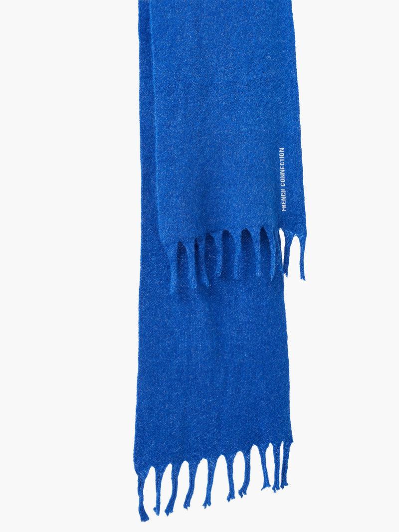 French Connection Soft Touch Recycled Knit Scarf Colbalt Blue