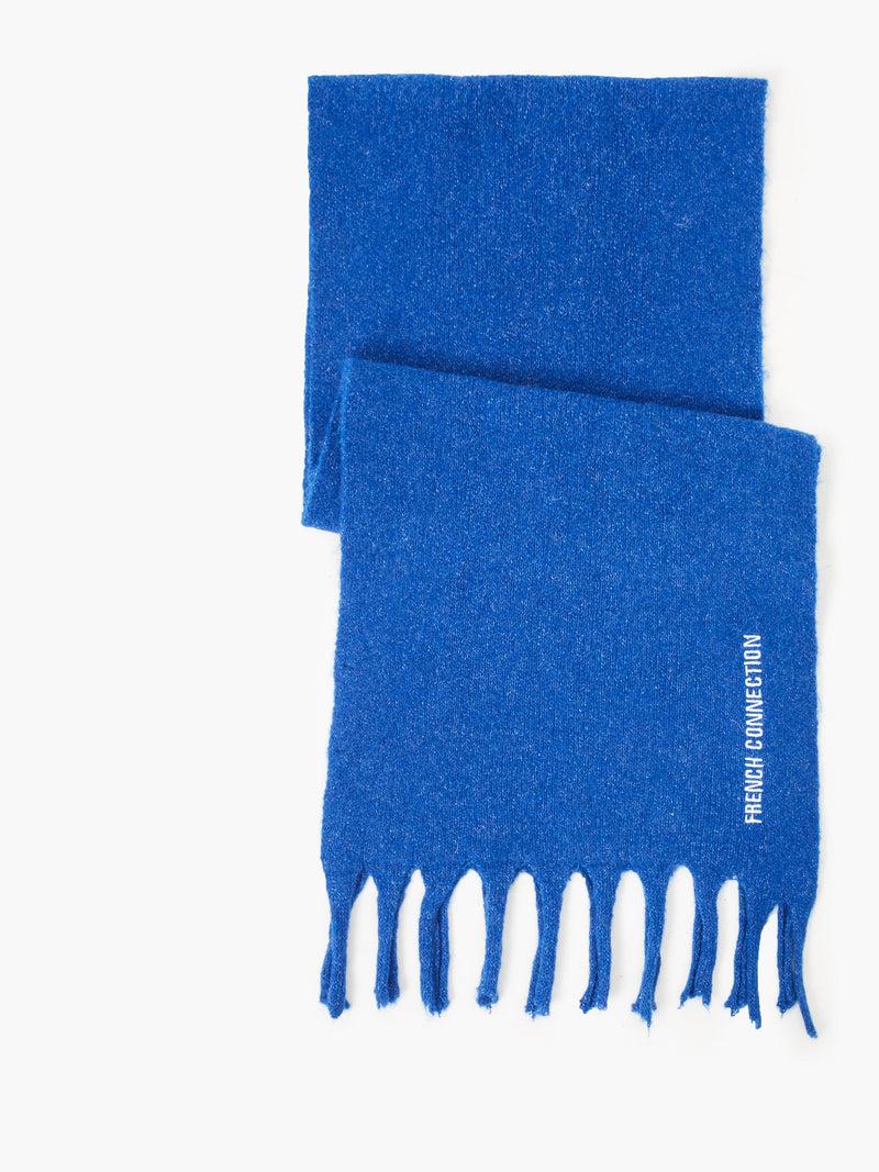 french connection Soft Touch Recycled Knit Scarf Colbalt Blue