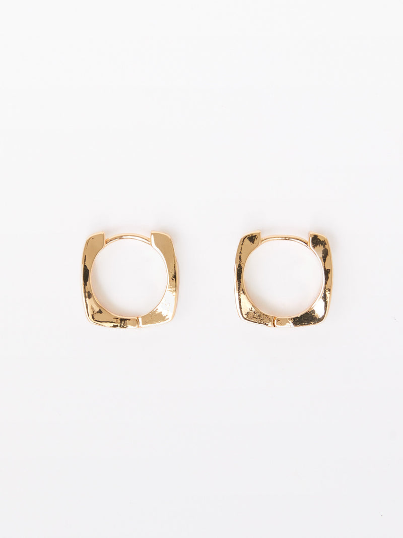 french connection Square Huggie Hoop Earrings White/Gold