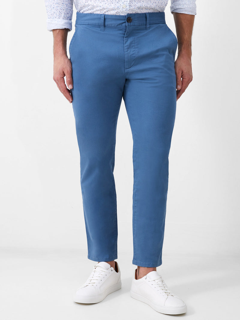 French Connection Stretch Chino Trousers Steel Blue