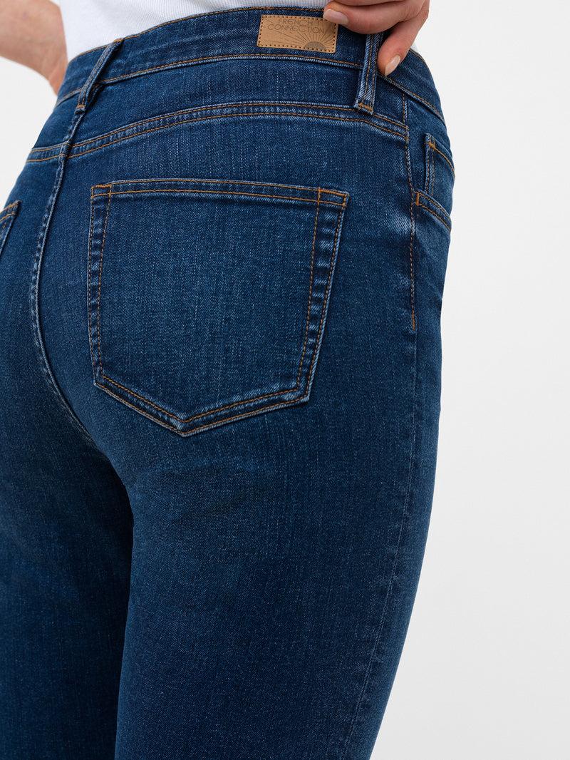 French Connection Stretch Denim Bootcut Ankle Length Jeans 30 Inch Vintage Mid Wash