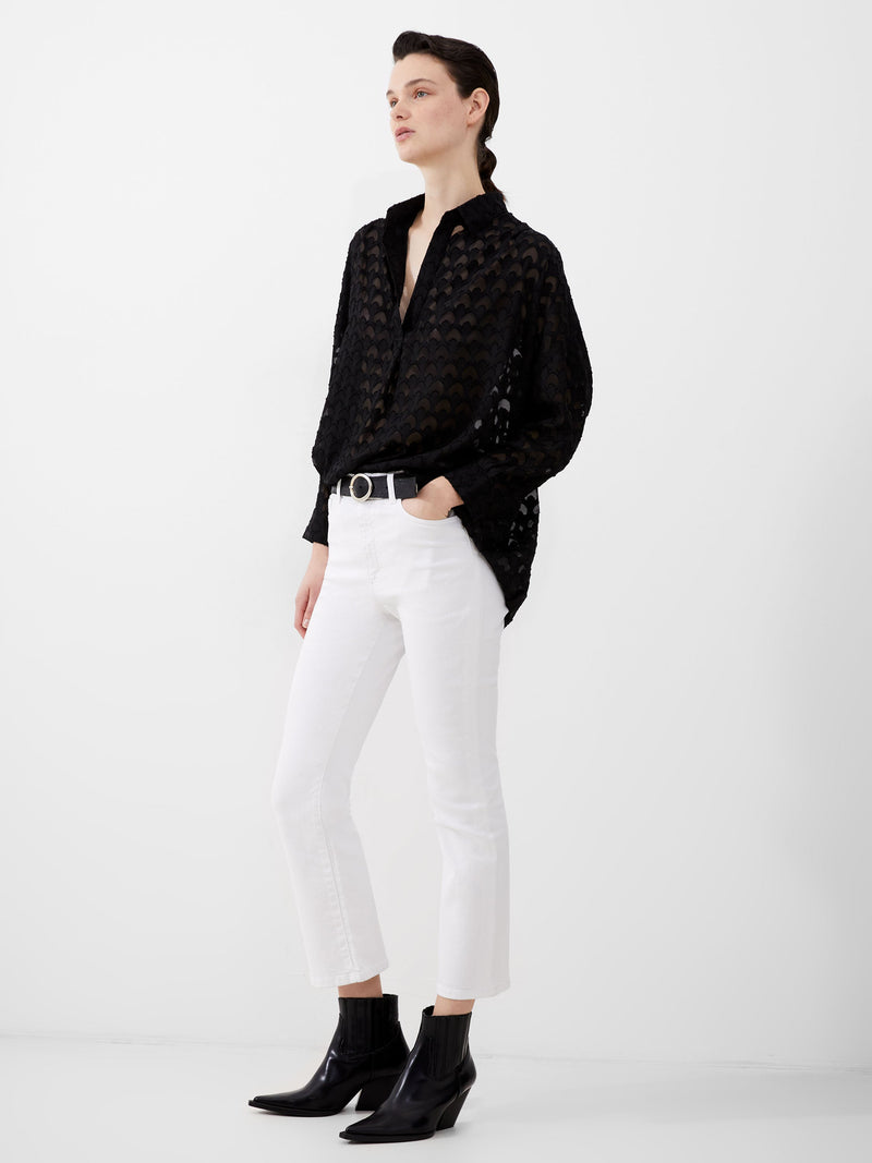 French Connection Stretch Denim Bootcut Ankle Length Jeans 30 Inch White