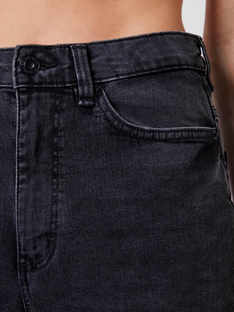 French Connection Stretch Denim Wide Leg Culottes 25 Inch Black