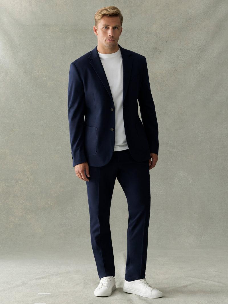french connection Stretch Knit Suit Trousers Marine
