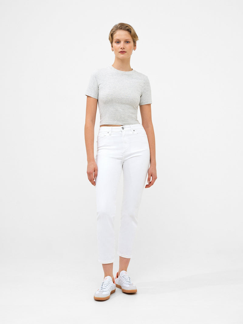 French Connection Stretch Slim Straight Cigarette Ankle Length Denim Jeans 28 Inch White