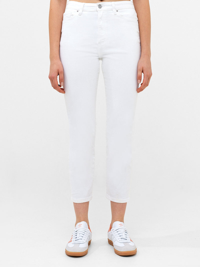 french connection Stretch Slim Straight Cigarette Ankle Length Denim Jeans 28 Inch White