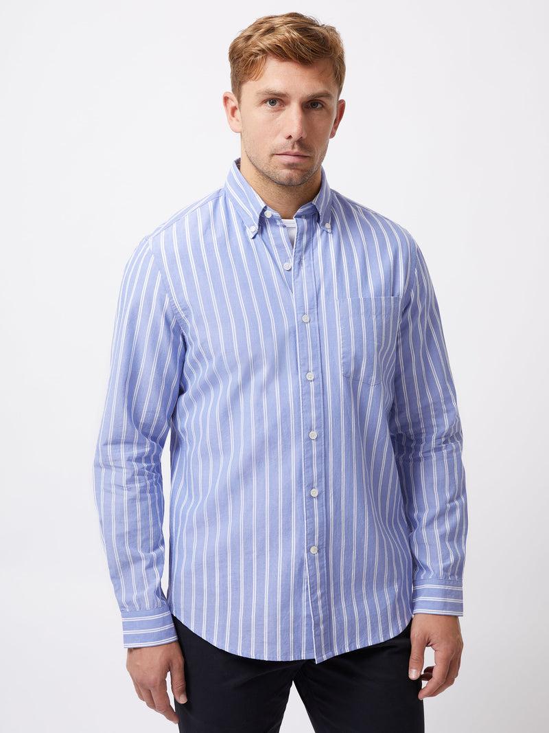 French Connection Stripe Long Sleeve Pocket Shirt Blue/White