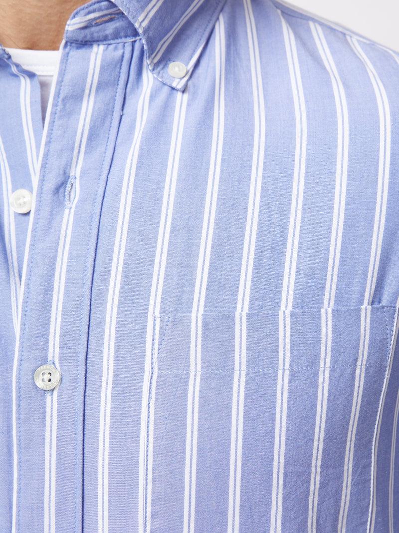 French Connection Stripe Long Sleeve Pocket Shirt Blue/White