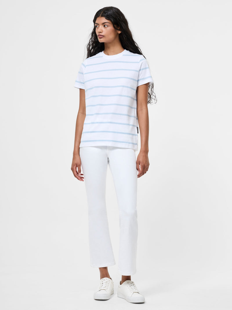 French Connection Stripe Peached T-Shirt White/Cashmere Blue